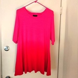 EUC 💘 Lane Bryant 2 tone Pink and Red flowy Tunic 18/20